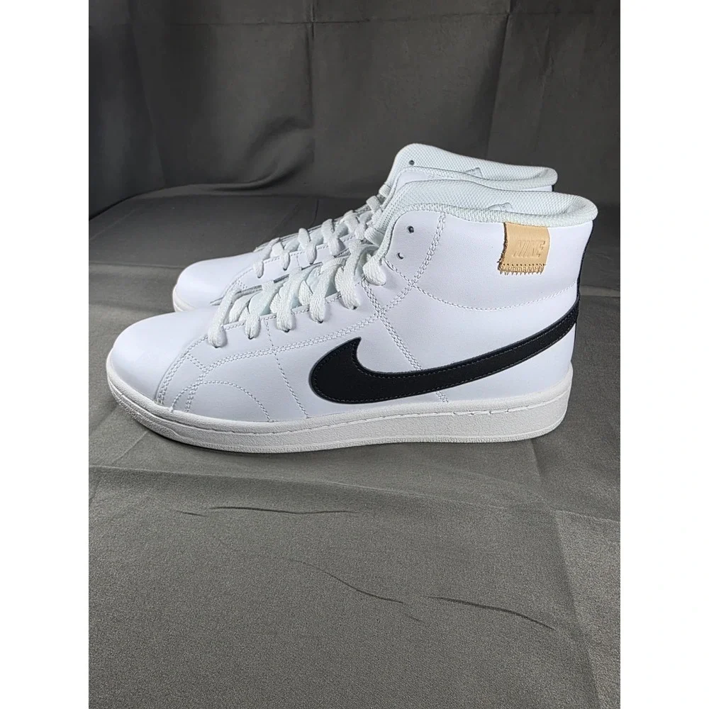 MENS Nike COURT ROYALE 2 MID Basketball Sneakers White Black Onyx Size‎ 10